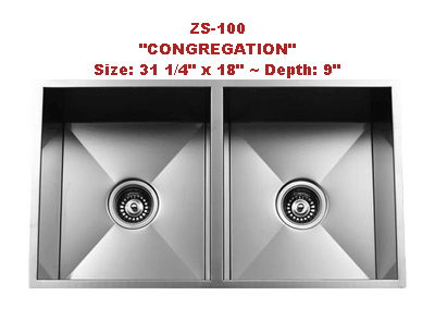 Stock Sink- Congregation Stainless Double Bowl